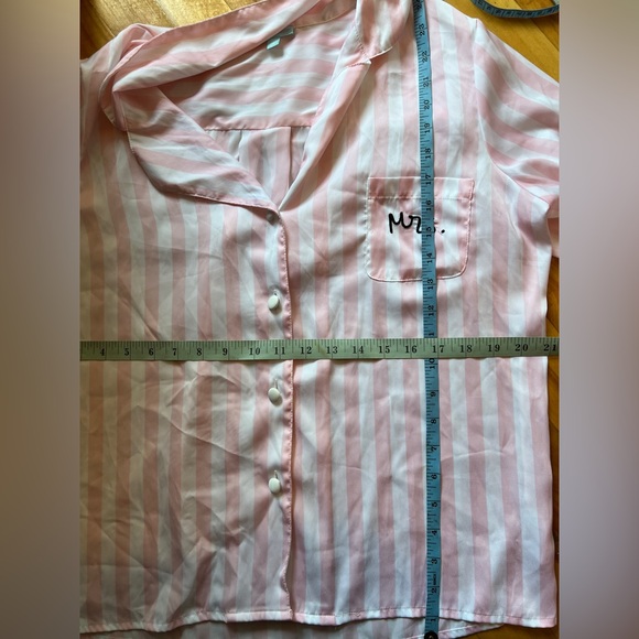 Betsy Johnson Mrs. Striped Satiny PJ Set M - Picture 8 of 15